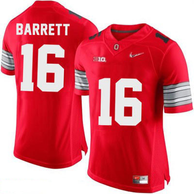 Ohio State Buckeyes Men's J.T. Barrett #16 Red Authentic Nike Diamond Quest Playoff College NCAA Stitched Football Jersey YV19O58WJ